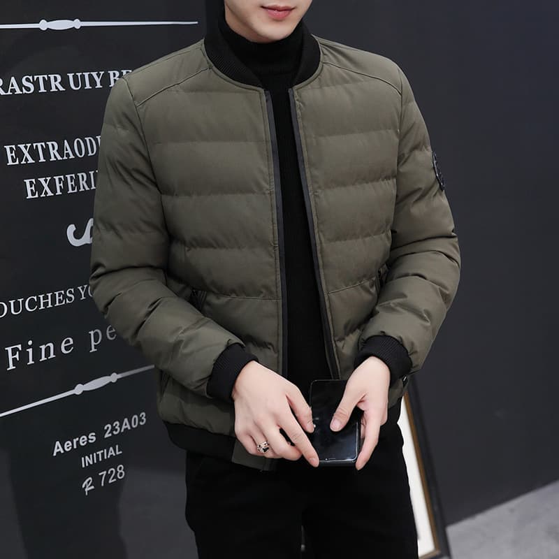 winter cotton-padded jacket for men and teenagers casual stand-up collar cotton jacket, warm and thickened down cotton jacket manufacturer