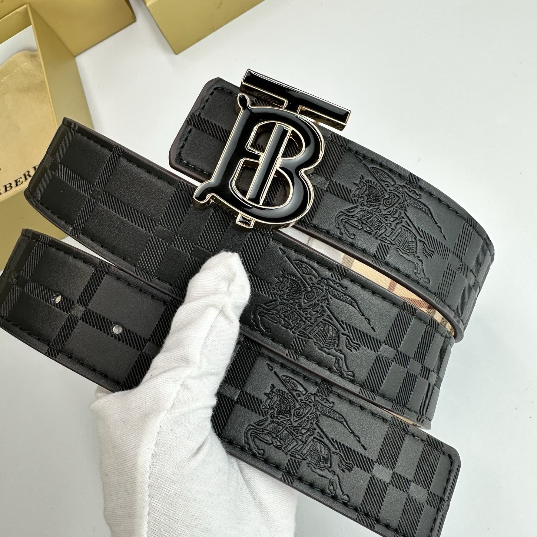 Ceinture classique pour hommes et femmes, avec boucle lisse en cuir de vache TB à double face en relief, ceinture décontractée et polyvalente