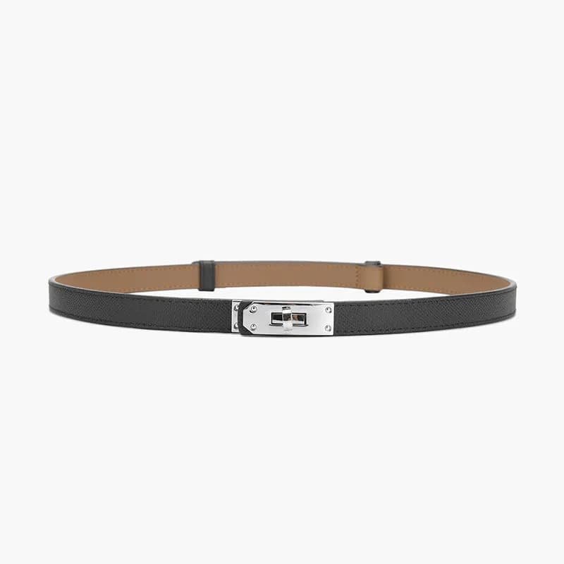 Belts for Men Designer leather thin smooth unique lock buckle versatile cinturon dress jeans ladies party pure color