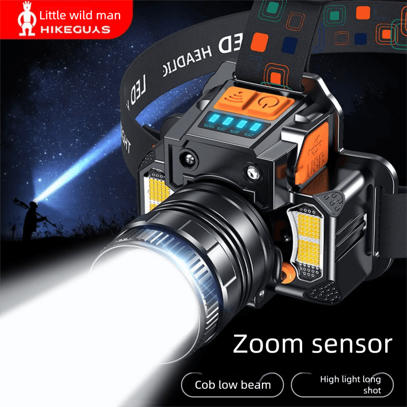 Xiaoyeren LED Headlamp High Brightness Long Range Rechargeable Head-Mounted Ultra-Long Battery Life Flashlight Outdoor