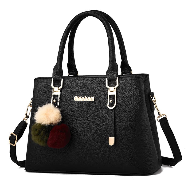 2025 New Fashion Large Capacity Women's Handbag With Pom-Pom, Shoulder And Crossbody Bag