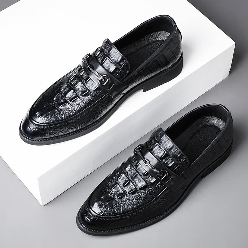 New Top Layer Cowhide Casual Genuine Leather Business Dress Breathable Single Shoes, Pointed Men's Shoes