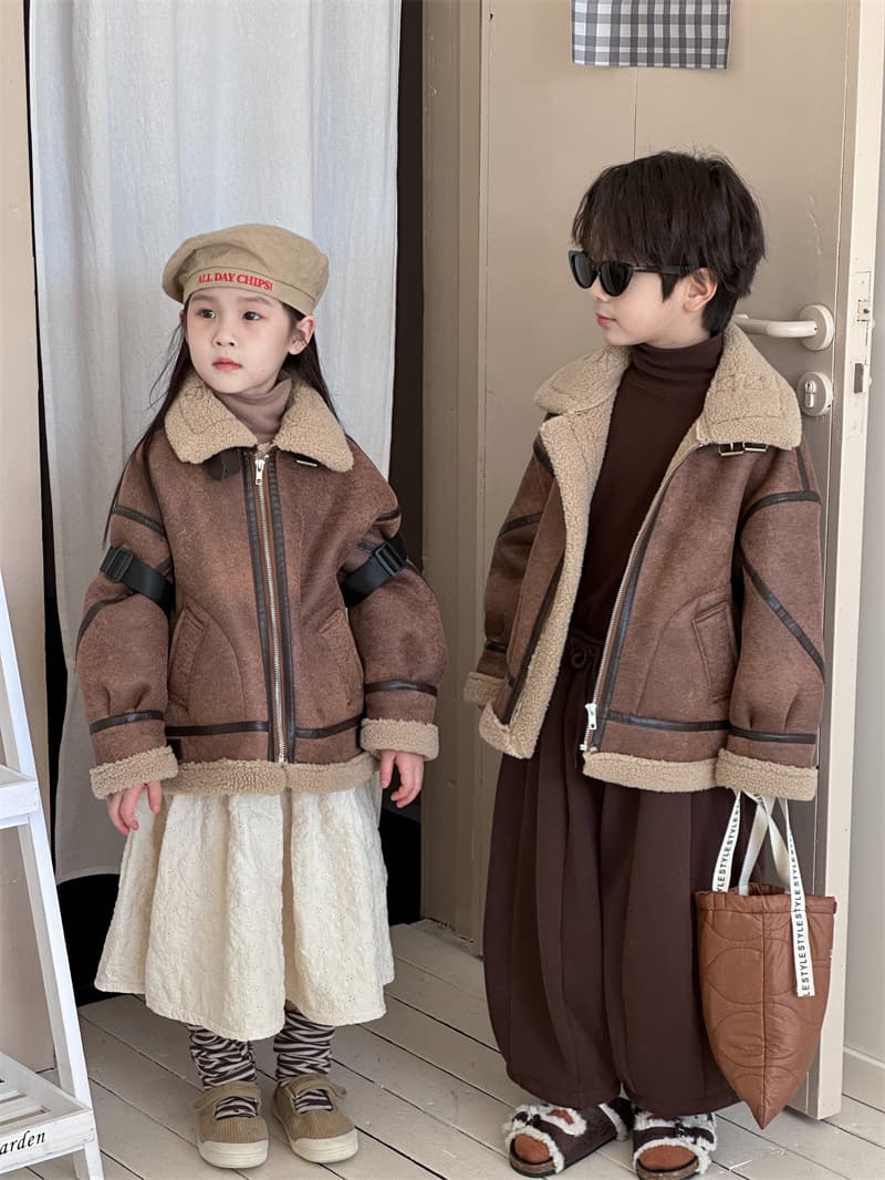 Winter Children's Fur One Lamb Fur Coat For Boys And Girls Suede Thermal Jacket Tide