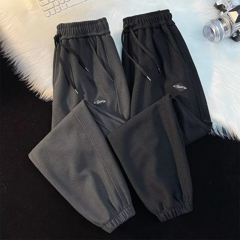 Men's Clothing Pants men's spring and summer casual pants sports pants brand thin style wide leg mopping black cuff trousers men