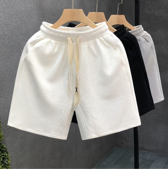 Men's Clothing Simple White Dark Pattern Shorts Casual Beach Pants