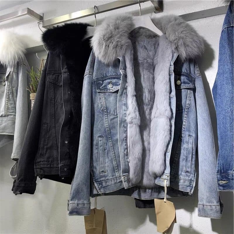 Women's all-in-one loose and fluffy padded jacket
