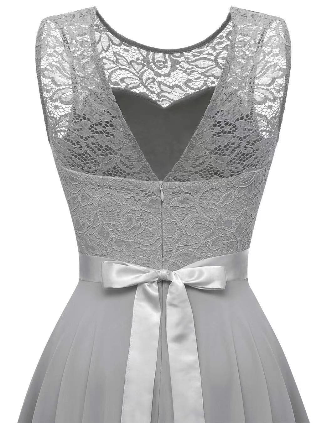 Robe de soirée sexy en mousseline de soie à dentelle et broderies délicates