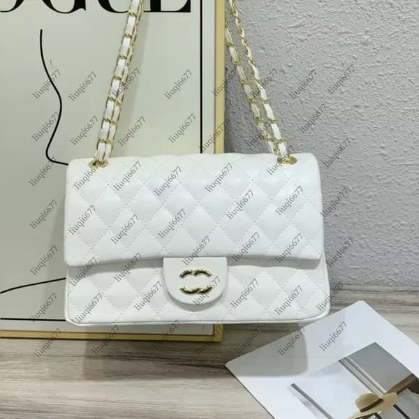 Sac à bandoulière en cuir à rabat classique pour femme avec chaîne dorée, sac à provisions CF 2,55 cm, sacs fourre-tout
