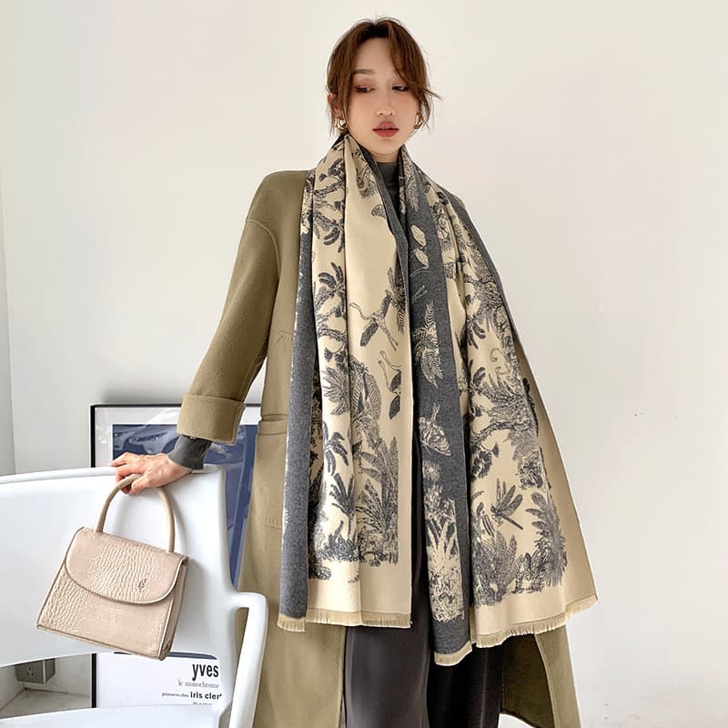 Écharpe pied-de-poule simple pour femme, nouvelle collection automne-hiver, légère et luxueuse, longue section, châle chaud en cachemire épais