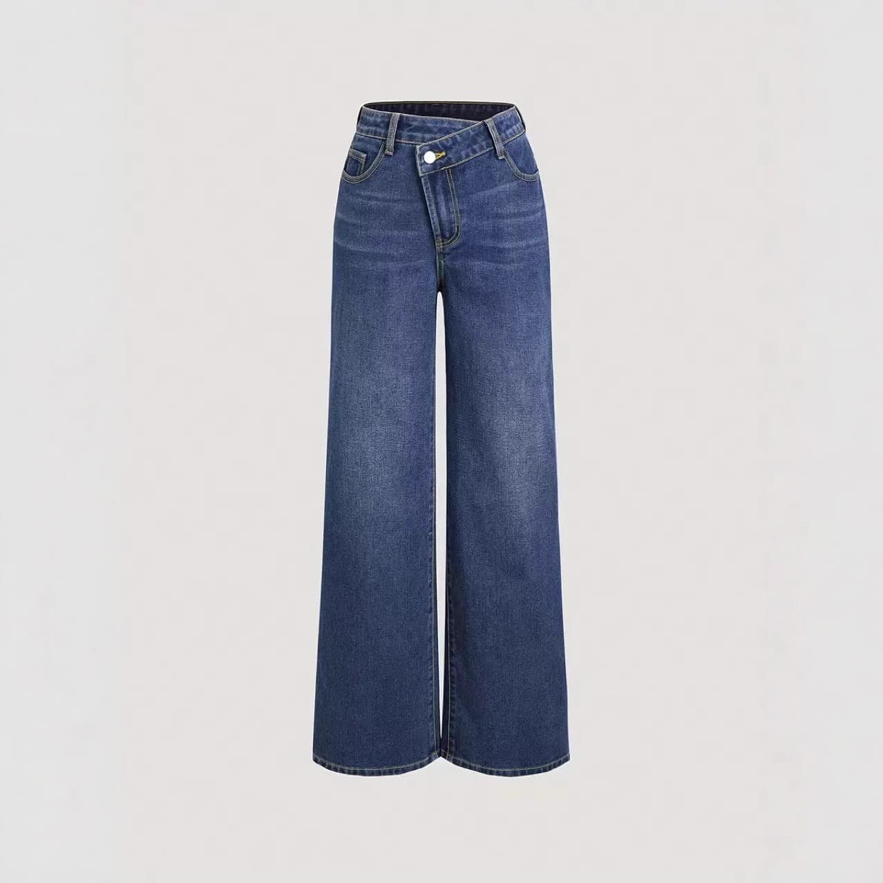 Women's Clothing Diagonal Zipper Jeans Denim