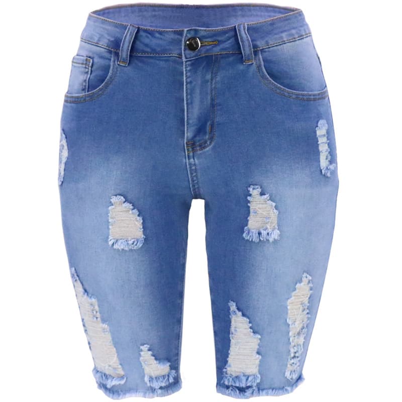 Women's Clothing Candy Color Hole Large Size Women's Jeans