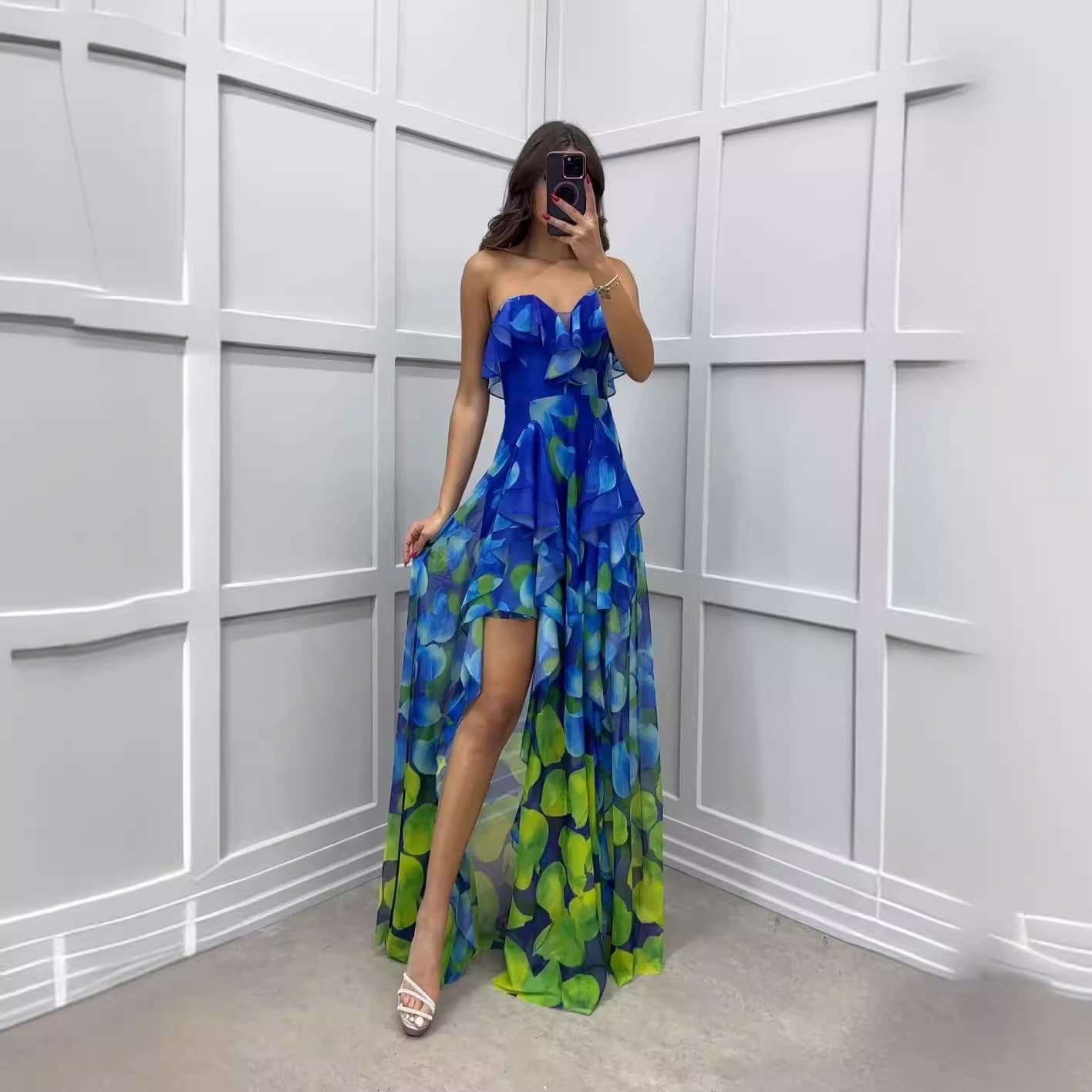 Women's new party mesh off-shoulder dress casual fashion dress for women