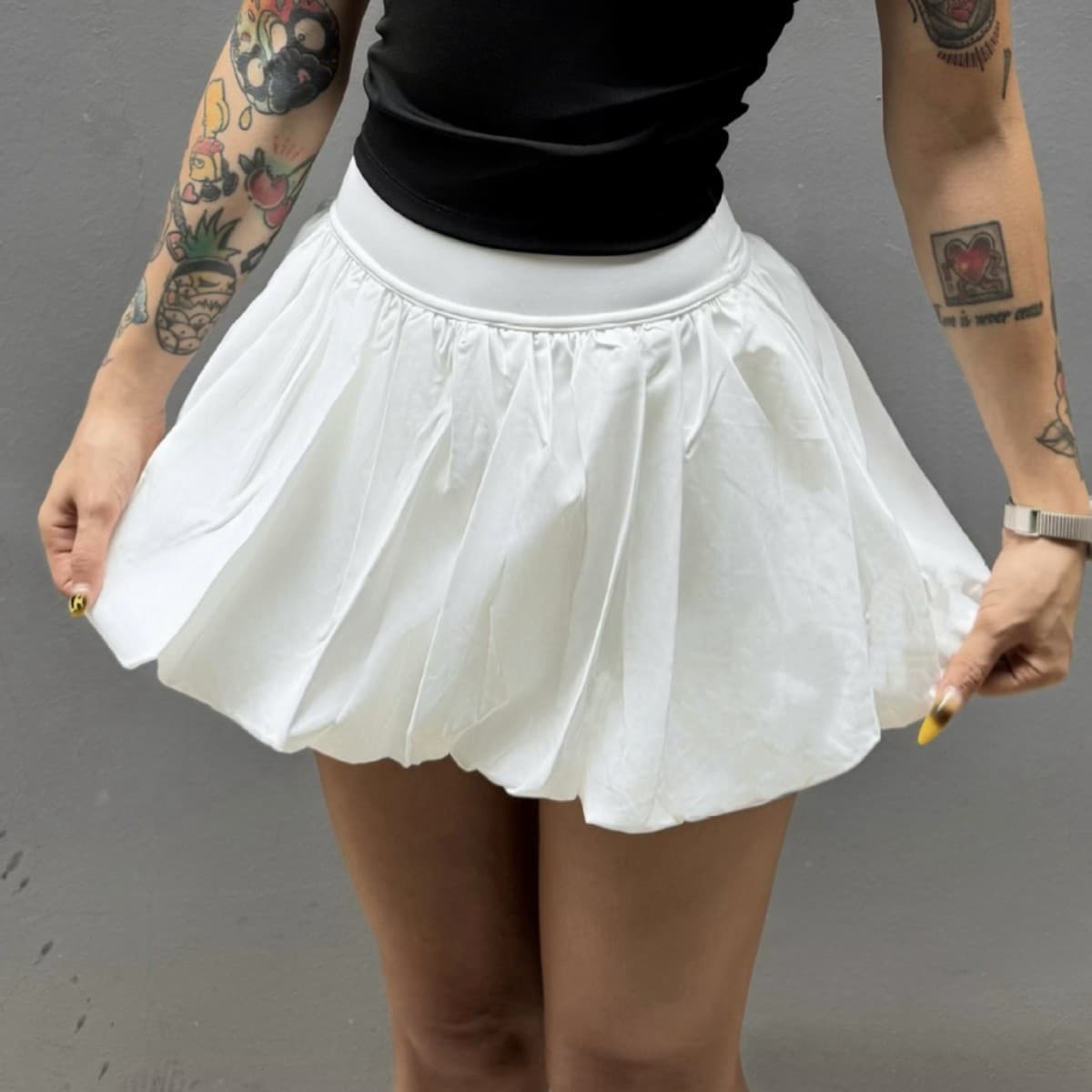 New Pure Color All Match Tutu Skirt For Women Sports Leisure Yoga High Waist European And American Sexy Hot Girl Skirt