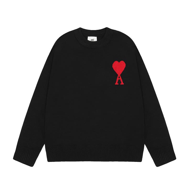 Pull chaud unisexe pour jeunes, motif cœur pêche, pull tendance à col montant.