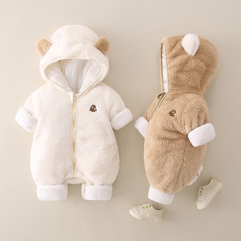 Baby Autumn Winter Clothes With Added Cotton Thick Jump, Cut Men And Women Baby Flannel Warm Outdoor Jump