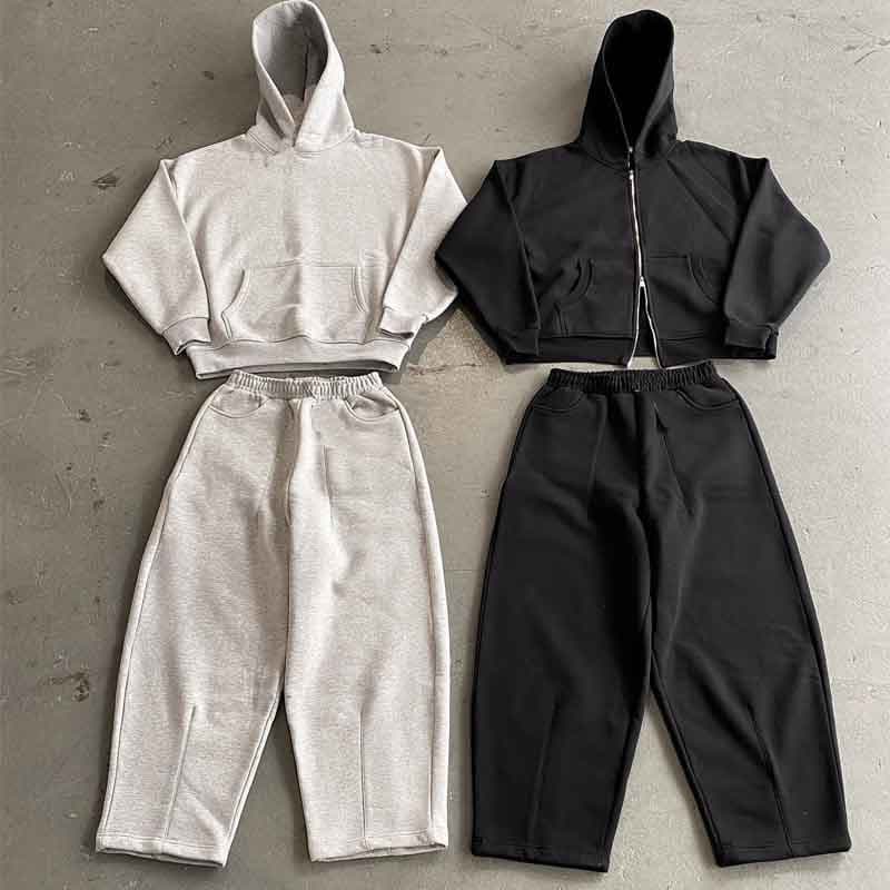 Men's Clothing Casual Simple Couple Fashion Hoodie Sweatshirt Solid Color Loose Sweatshirt Sweatpants