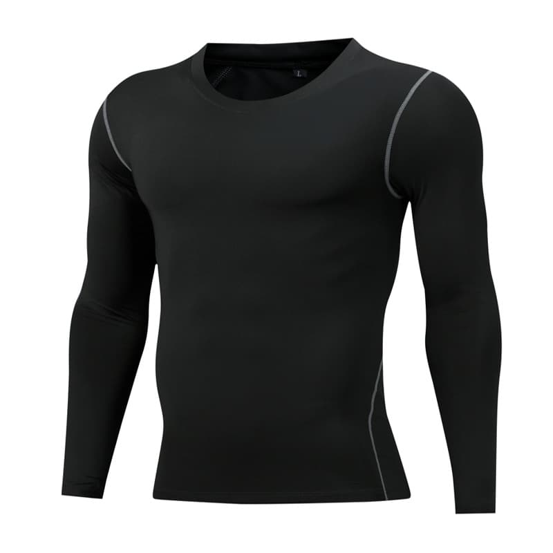 Men's Clothing Sports Tight Long Sleeve Quick Dry Training Fitness Clothes Men High Elastic Compression Basketball Top Football Running