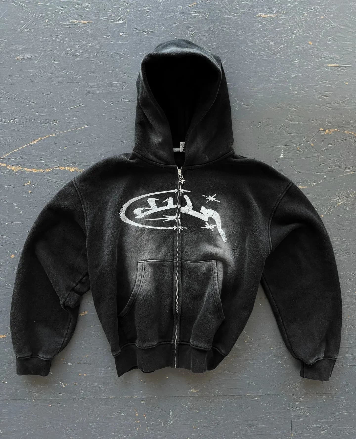 Y2k Vintage Fashion Print Zip Up Hoodies Haruku Hip Hop Long Sleeve Coats Loose Hooded Sweatshirt Men And Women