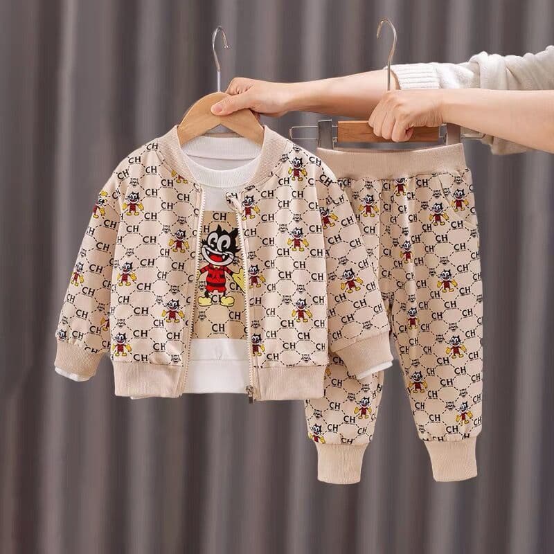 Bos' Stle Western 2024 and Autumn New Stle, Handsome Bab Spring Dress, Korean Version, Children's 3-Piece Set,