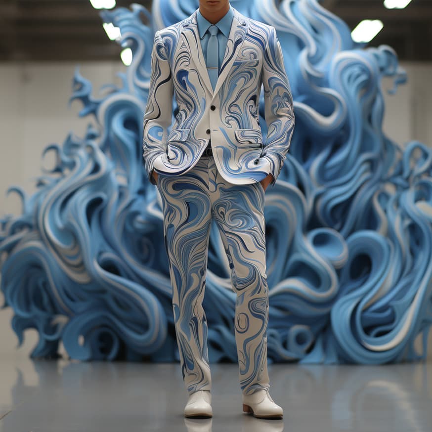 Men's Clothing3D digital printing suit cos party stage nightclub shiny cool performance suit