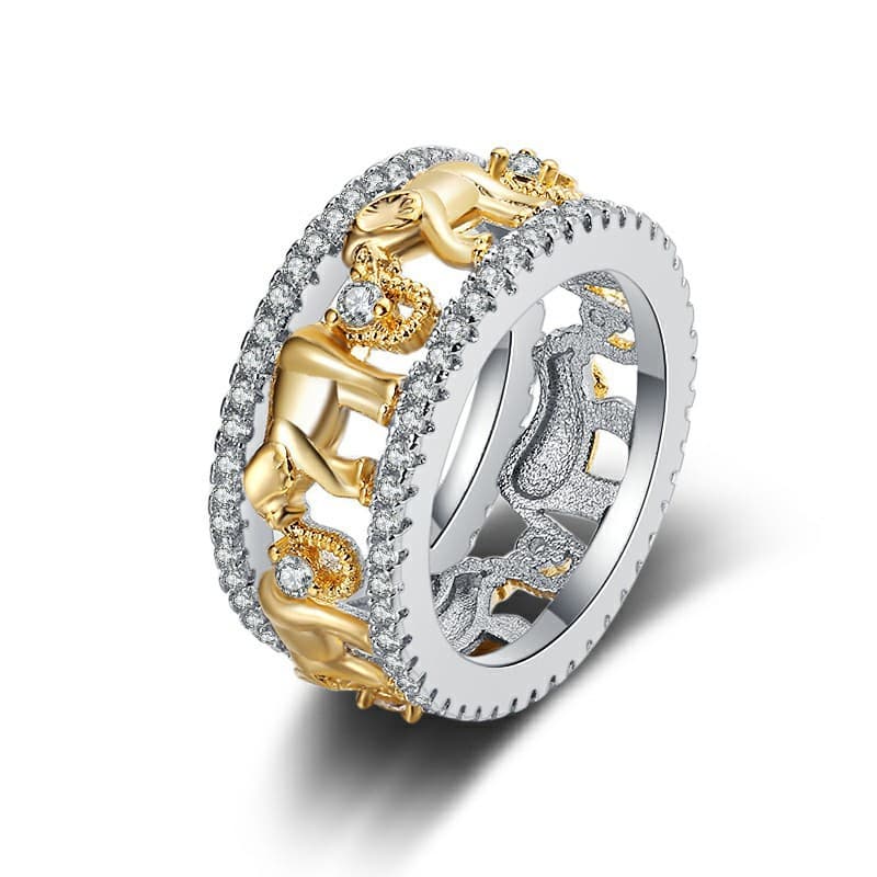 Elephant Colorful Animal Totem Ring