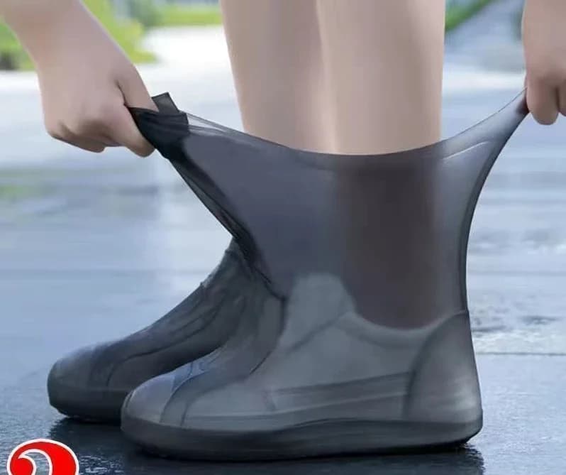 1 Pair Silicone WaterProof Shoe Covers Lip-resistant Rubber Rain Boot Rain Gear Overshoes Accessories For Outdoor Rainy Day