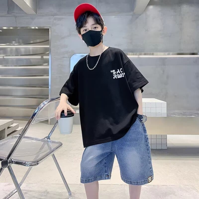 Mother & Kids Children's Short Sleeve T-Shirts Style Summer Tops For Boys Trendy Medium And Large Size Kids' Clothing 3-7 Years Old