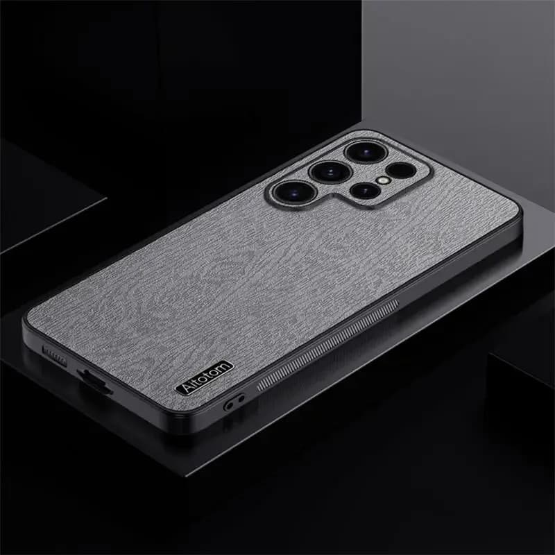 Lathr Wood Pattrn For Samsung Galaxy S24 S23 S22 S21 Plus Not 20 Ultra Shockproof Silicon Back Covr Protction