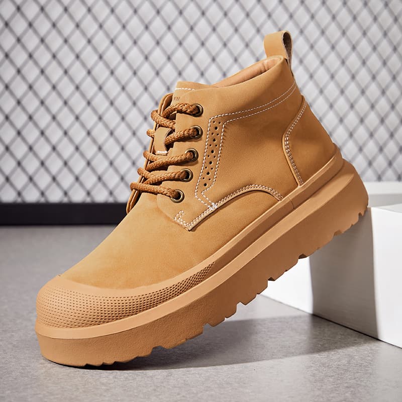 Men's Shoes Large Size Men's Martin Boots Snow Boots Men's Outdoor Casual Shoes Men's Work Shoes Thick Bottom Mid Cut Shoes Men