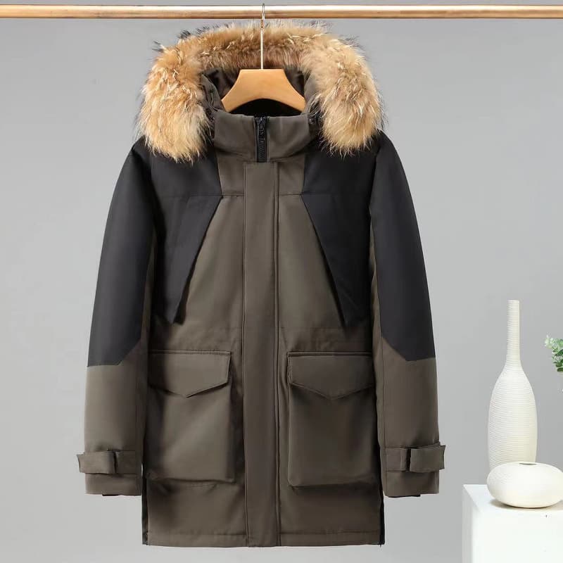 Men's Clothing Ski winter mountain men's workwear raccoon fur collar high quality cotton clothing waterproof outdoor cold Russian cotton clothing