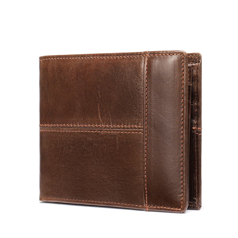 2024 New Advanced Anti theft Genuine Leather Men's Wallet Short Top Layer Cowhide Multi Card Men's Leather Wallet Zero Wallet