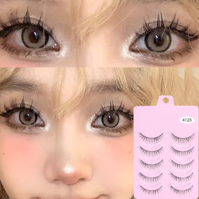 5 Pairs Natural Professional Makeup Lashes False Eyelashes Korean Style Manga Cosplay Soft Makeup Eyelashe