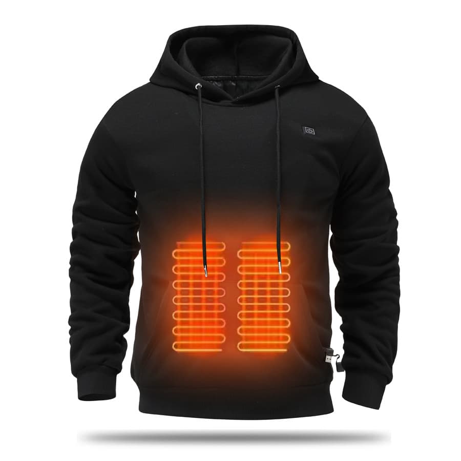 Men's Clothing Winter Hooded Heating Sweatshirt Heating Clothes Men USB Heating Sweatshirt Warm Outdoor Leisure Clothing Electric Heating