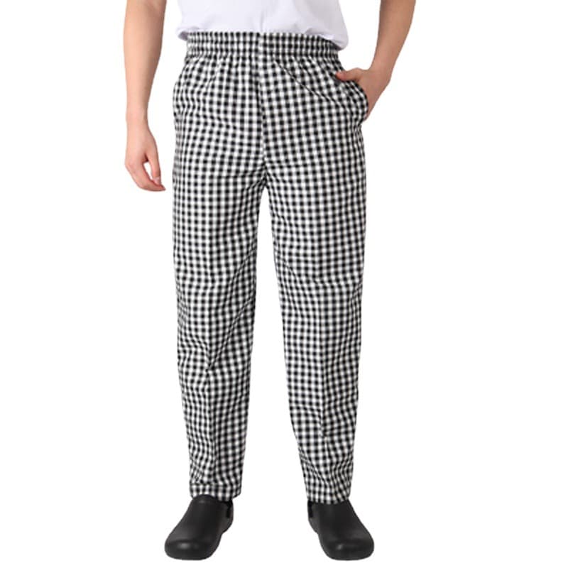 Men's Clothing chef pants work clothes plaid elastic pants chef clothes back kitchen chef pants