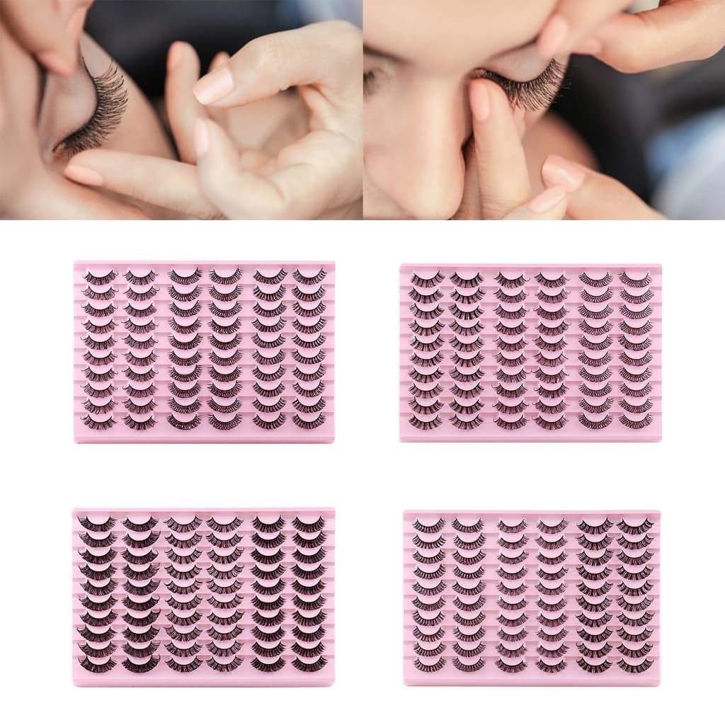 30 Pairs False Eyelashes 3D False Eyelashes Volume Eyelashes Reusable Long False
