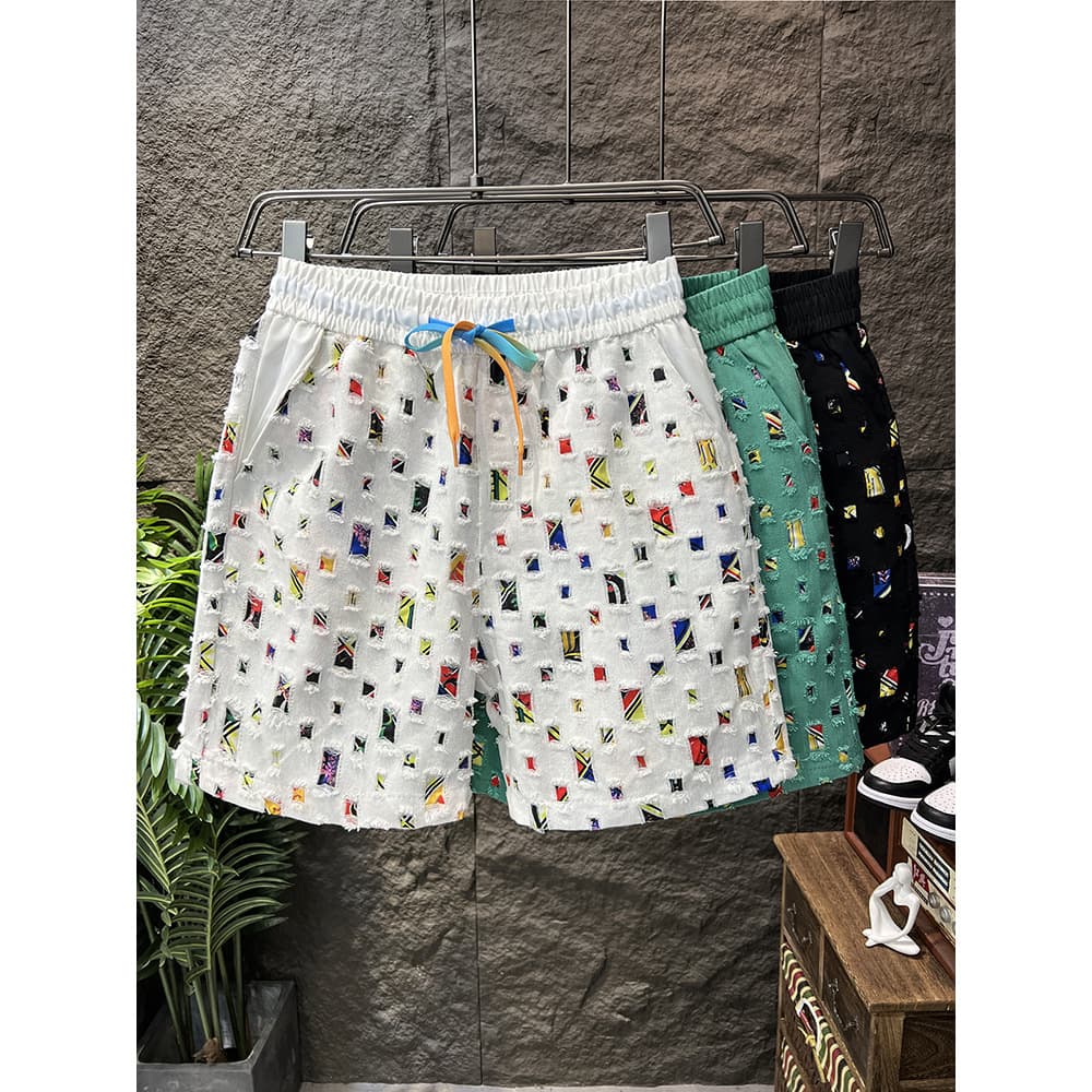 Men's Clothing Summer New Men's Fashion Personality Print Shorts Trendy Brand Handsome Youth All Match Shorts Loose Beach Pants