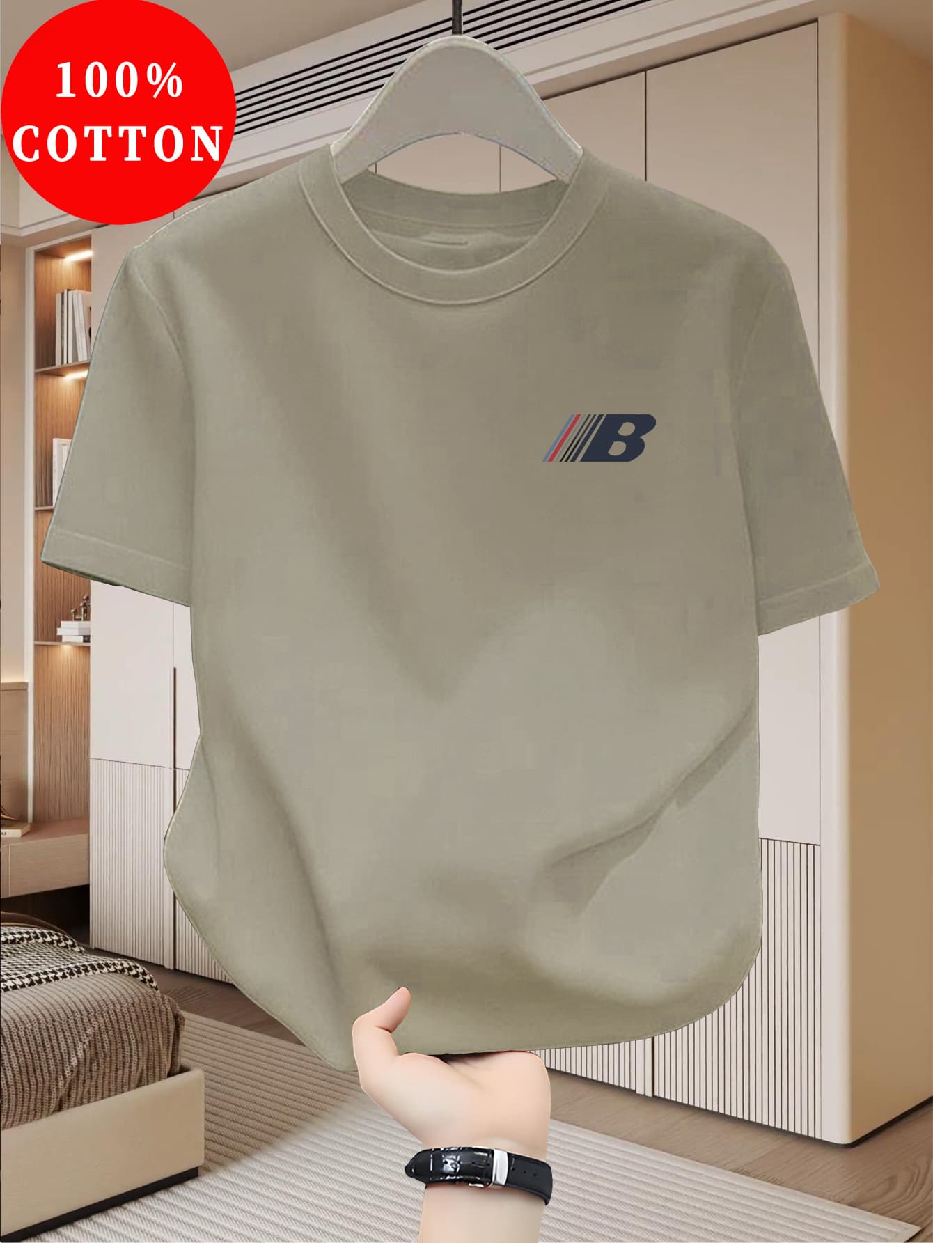 100 Cotton Men's Summer Short Sleeved Round Neck Loose Oversized T-shirt Top Breathable And Comfortable