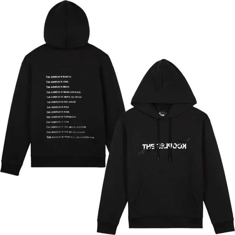 Sweats à capuche pour hommes, sweats, hiver, printemps, Kooples, marque, style, marée, pull, motif lettre, imprimé, femme, quotidien, polyvalent