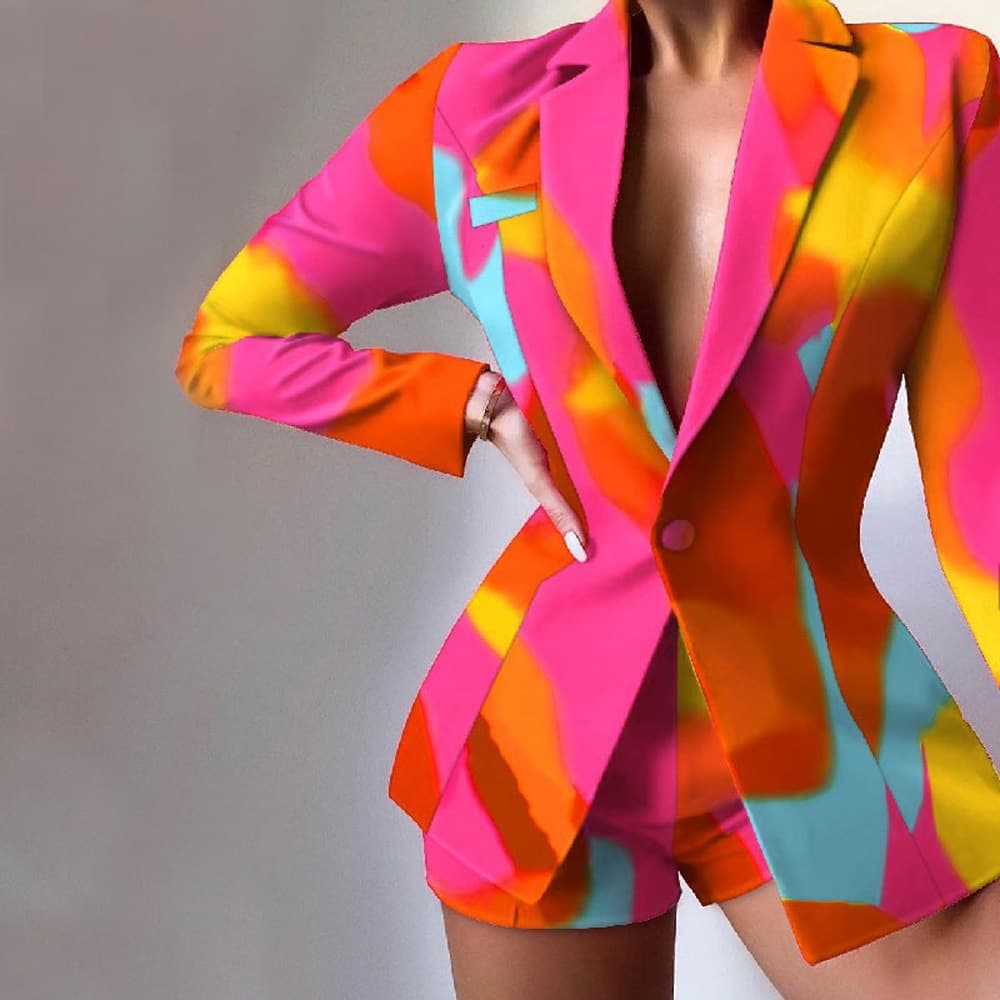Women's New Fashion Suits Autumn And Winter Temperament Slim Short Suit Pants Two-piece Suit