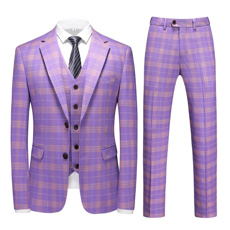 Men's Slim-Fit Three-Piece Suit - Business Wedding Formal Suit | Wool Blend Groom Attire