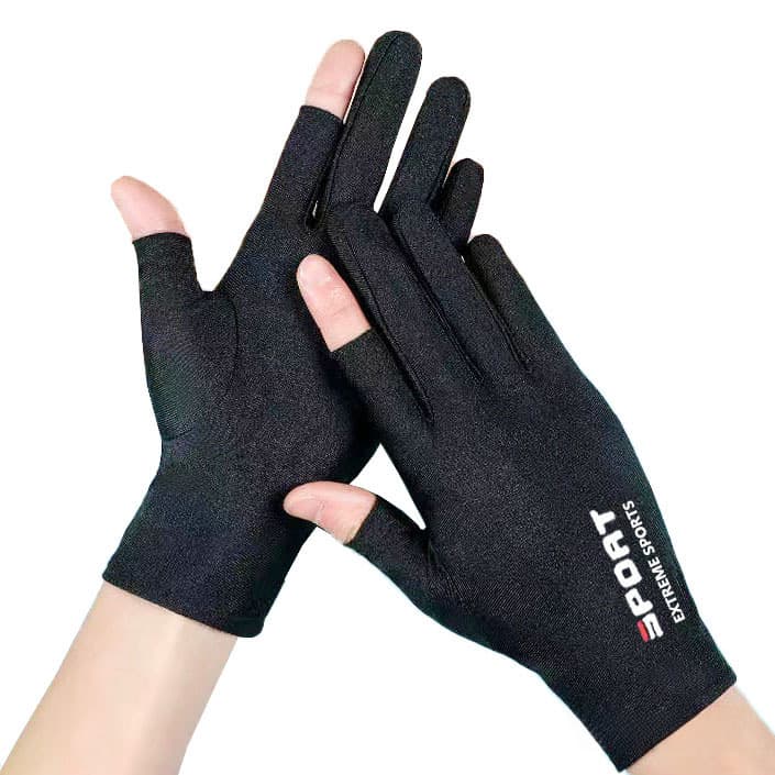 Sunscreen Gloves for Men and Women Driving Sweat-Absorbing Fishing Touchscreen Ice Silk Gloves Non-Slip Dew Two-Finger Riding Half-Finger Gloves