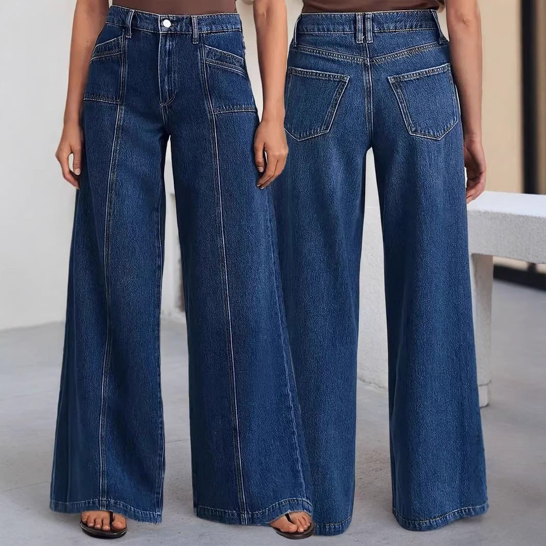 Women's Clothing Fashion Jeans Loose Wide Leg Comfortable Stretch Denim Pants High Quality Fashionable Casual