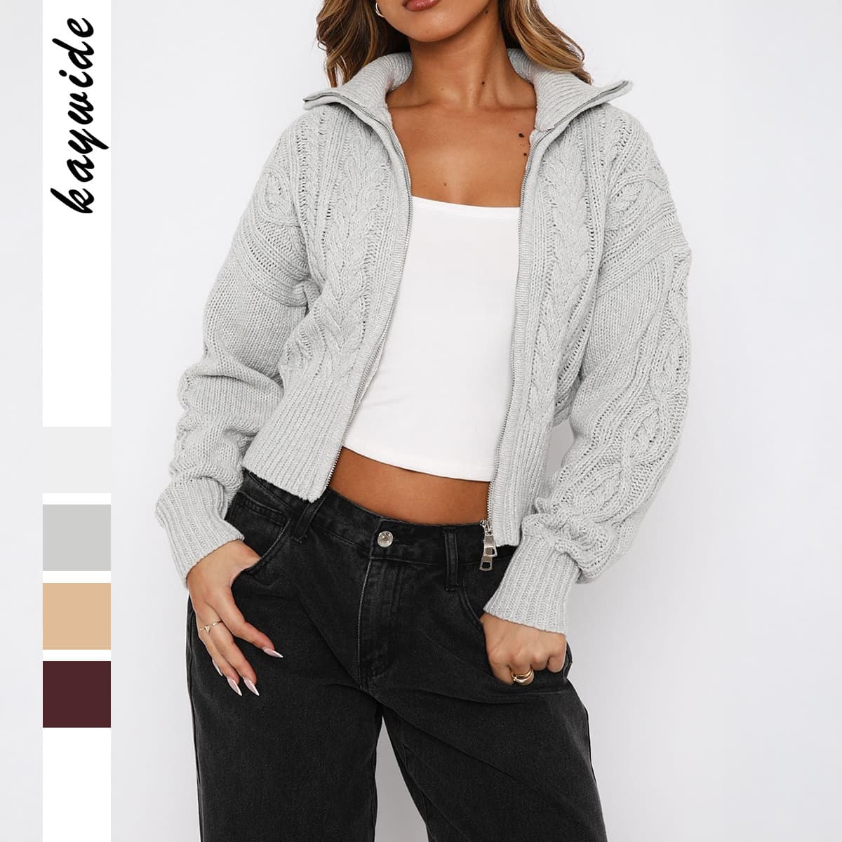 Women's Clothing 2025 Autumn And Winter European And American High-end Simple Fashion Long-sleeved Solid Color Wool