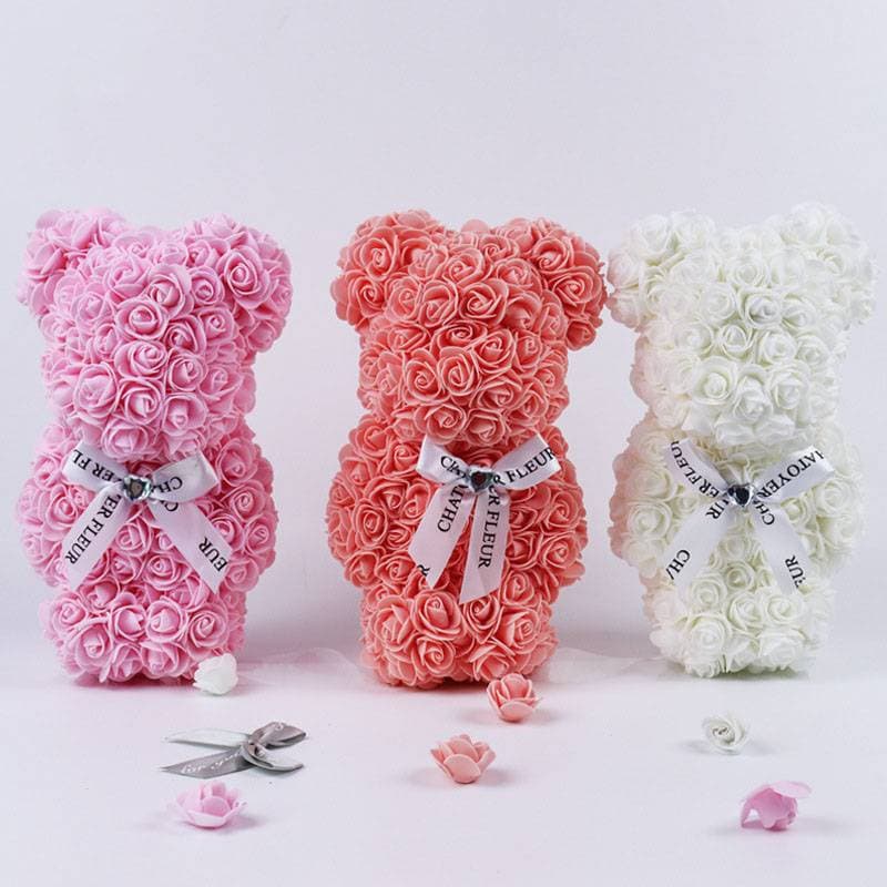 Eternal Rose Violent Bear Pe Santa Claus Day Gift Send Girl Flowers Girlfriend Birthday Gift