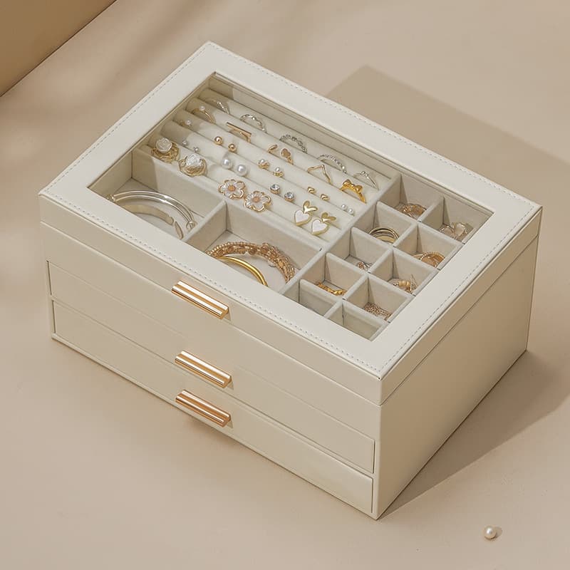 Clear Jewelry Organizer 5 Layer Acrylic Storage Box With Drawers For Necklaces Rings Earrings Large Capacity Vanity Display Case