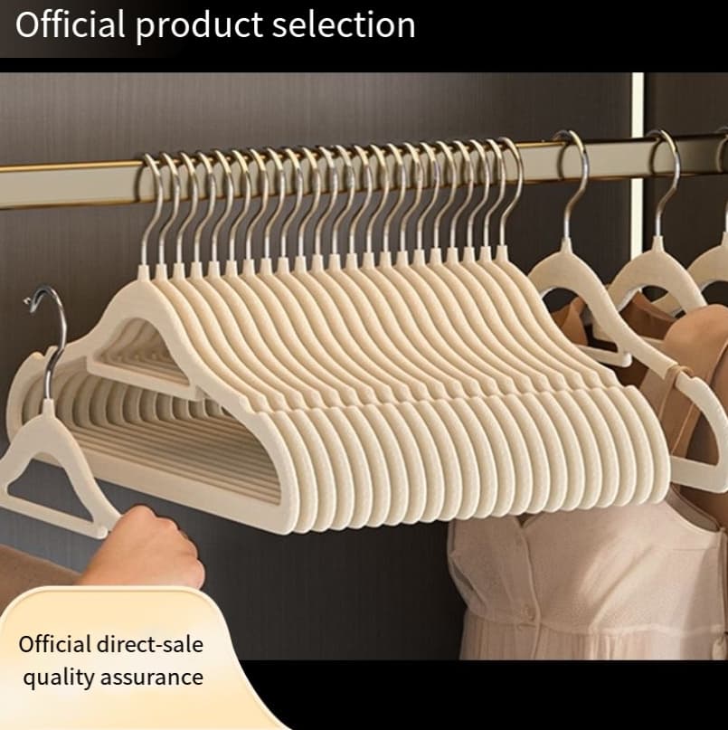 Flocking Hanger Seamless Non Slip Household Storage Thick Plastic Clothes Hanger Organizer Special Clothes Rack