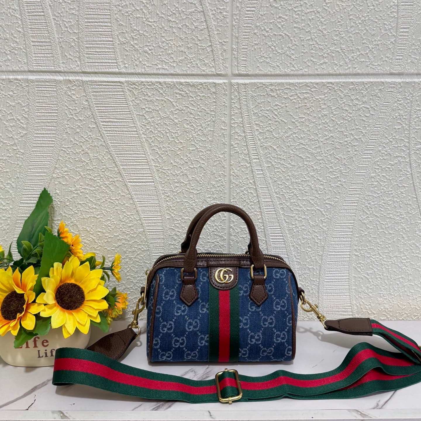 Sac Boston Gucci petit modèle, sac oreiller, sac à main femme de haute qualité, sac bandoulière large