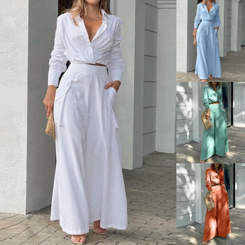 Women's Clothing INS Pure Color Temperament Commuter Loose Pocket Fashion Casual Suit