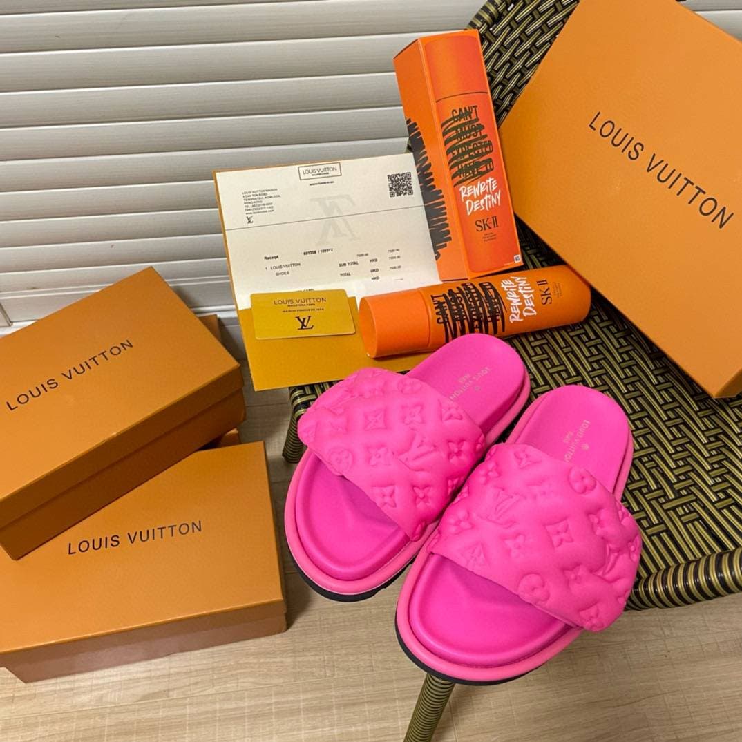 Louis,Vuitton,lv,chaussures d'été unisexes tendance de créateur de mode pantoufles en gelée 11