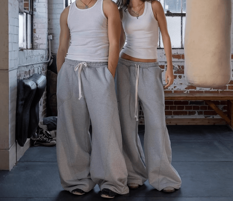 Men's Clothing European And American Foreign Trade Sweatpants Embroidery Unisex High Street Wide Leg Trousers Hip Hop Loose Casual Trousers